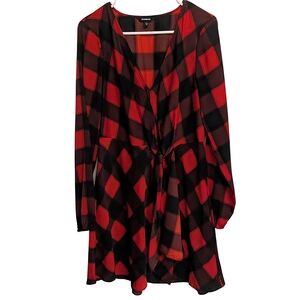 Express Red and Black Dress